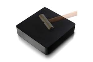 NYCHKA Bench Block for Jewelry Making (4"x4") – Rubber Block with Soft Pad for Hammering & Jewelry Crafting, Solid Build Rubber Blocks Resistant to Deforming – Metalsmithing, Repairs & Tool Platform Use
