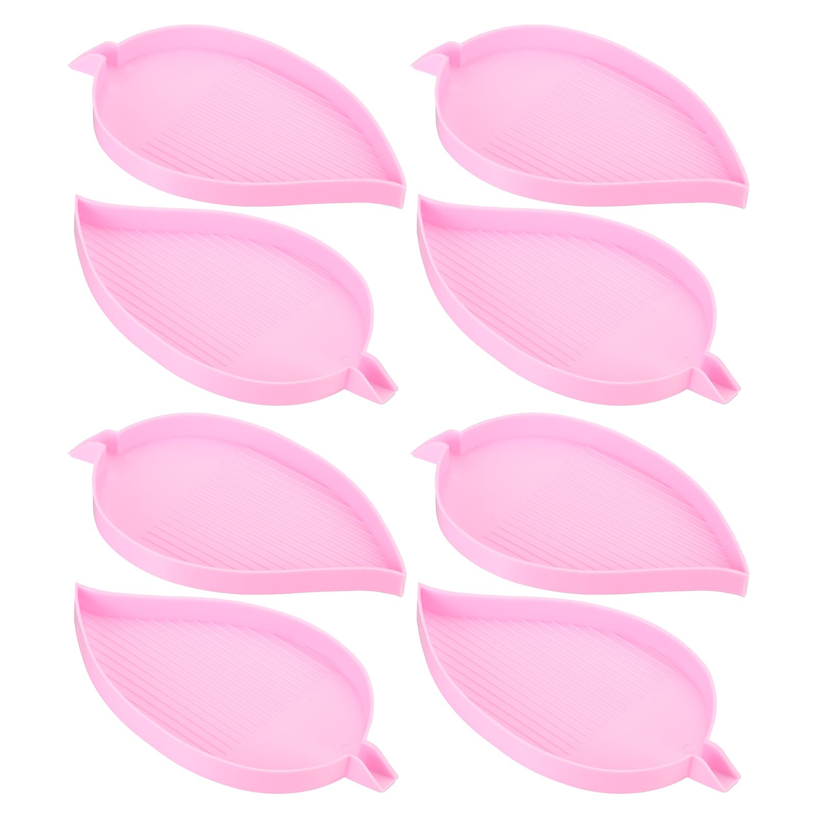 PATIKIL 4pcs diamond painted Tray, 15x9cm Diamond Art Trays Leaf Bead Rhinestone Sorting Tray Organizer Large Plate Craft Tool, Pink