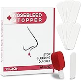 10 Pack Nosebleed Stopper Plugs - Individually Packed-Portable-Super Absorbent Nose Stopper- Helps Stop Nosebleeds Quickly and Painlessly-Stops Bleed for Adults and Kids (10 Pack)