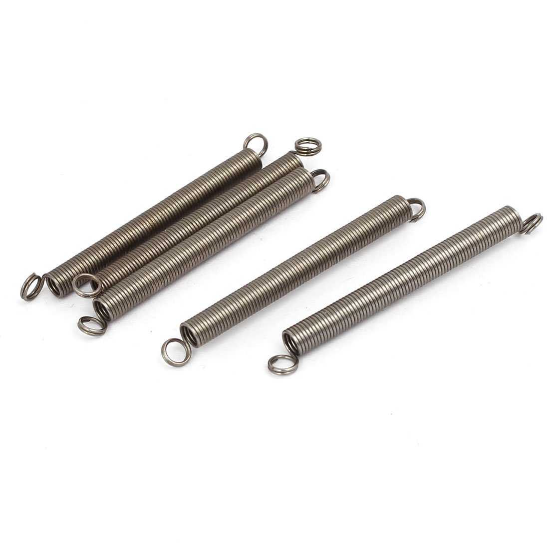 Sourcingmap 0.5mmx4mmx45mm 304 Stainless Steel Tension Springs Silver Tone 5pcs