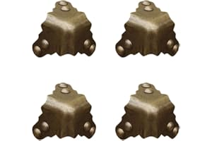 Tiazza 4Pcs Vintage Pure Brass Corner Protectors Antique Hardware Desk Edge Wooden Jewelry Gift Box Cabinet Three Sides Full 