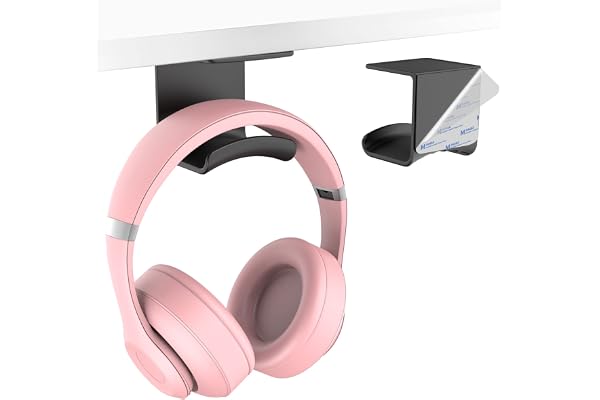 HomeMount Headphone Hook Table - Headphones Stand Under Table Headphone Bracket Clip Hanging Rack,Used for PC Game,Office, Ba