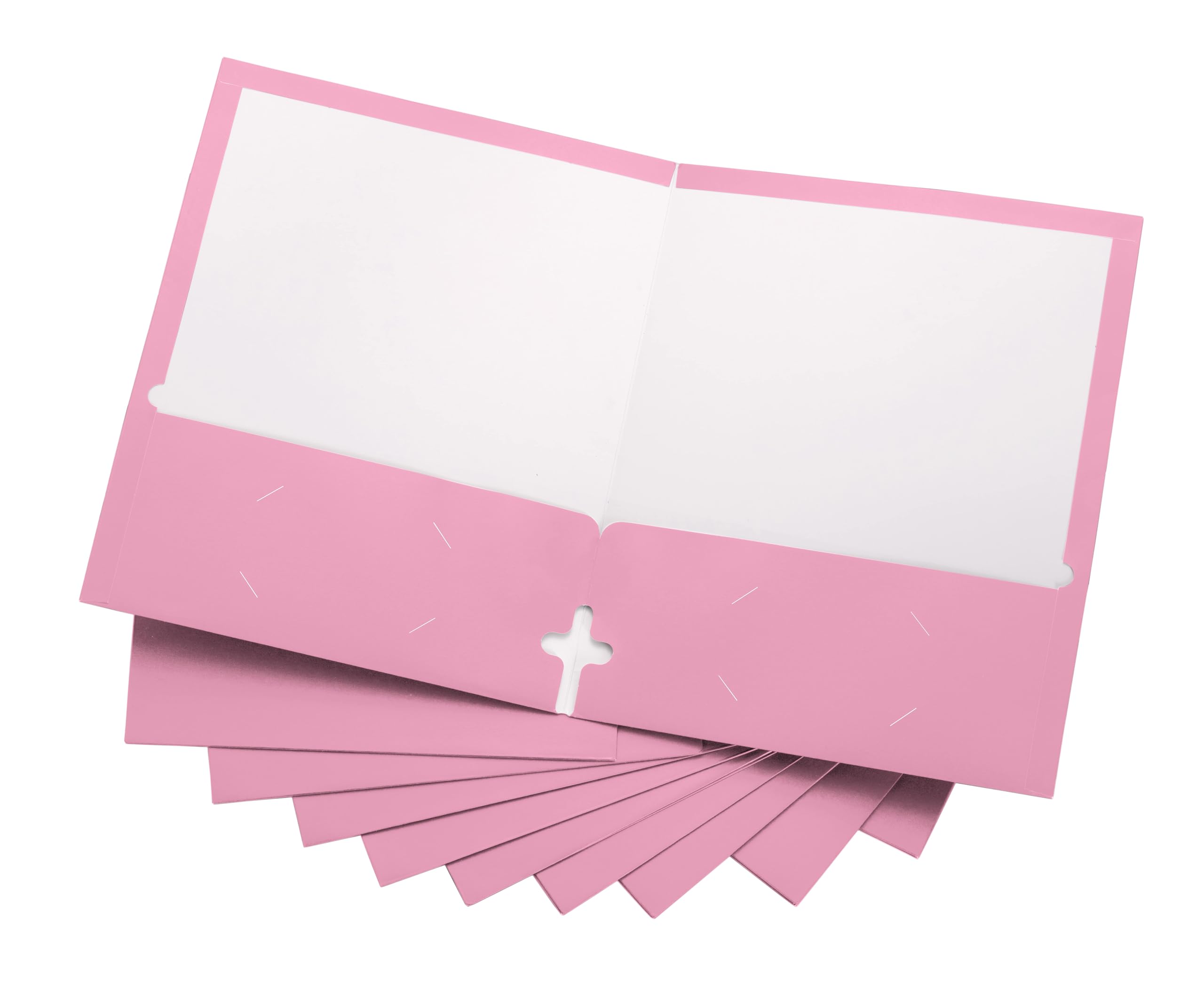 Photo 1 of 10 Pack Two Pocket Folders, Pink, Strong Thick Paper Folders, for Letter Size, by ACTIVITYya