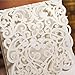 Doris Home Vertical Ivory Classic Style Wedding Invitations Cards Custom with Rhinestone & Laser Cut Flower (1)