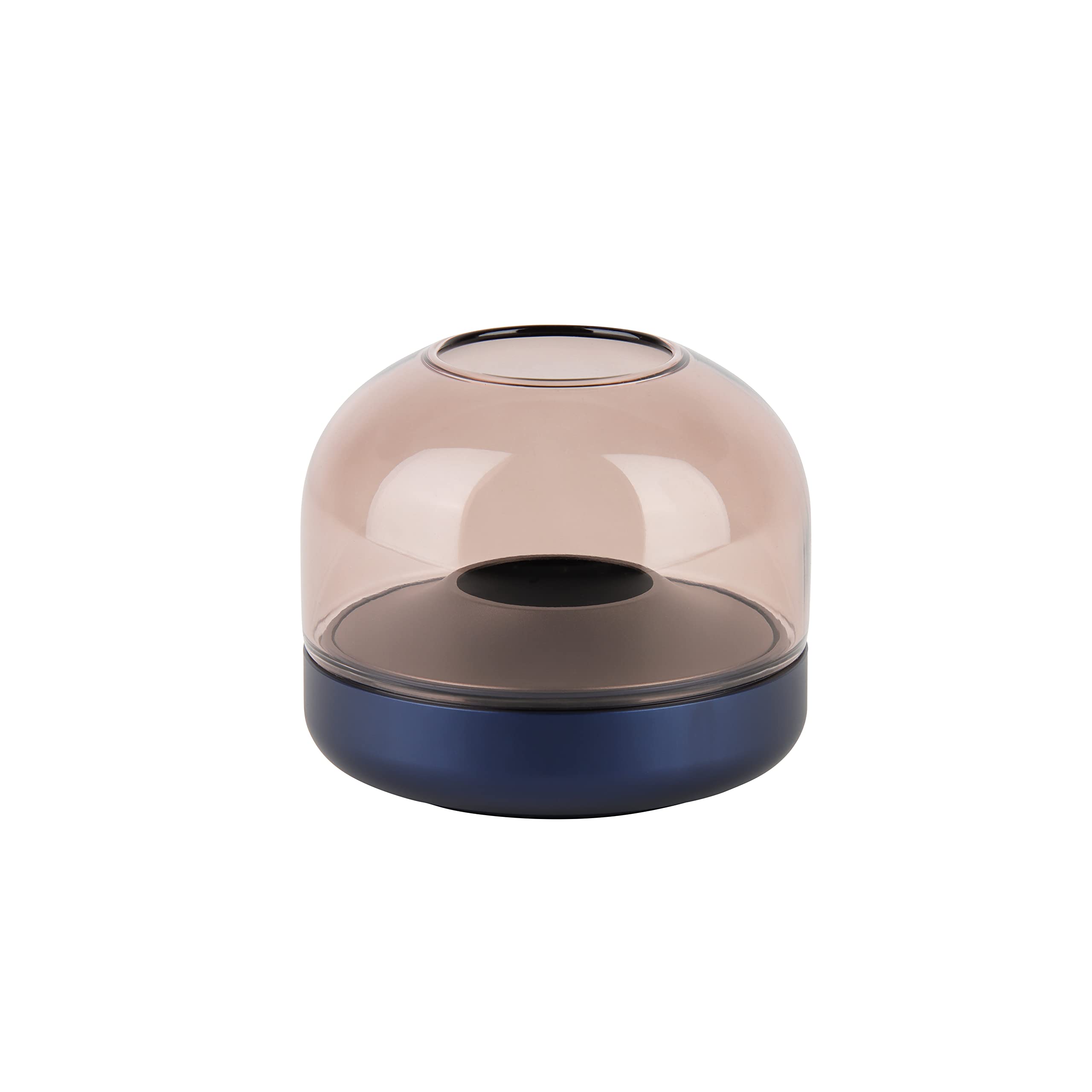 Kooduu Glow 08 Glass Candle Holder - Luxury Danish Design, Height 8 cm, Cobalt Blue