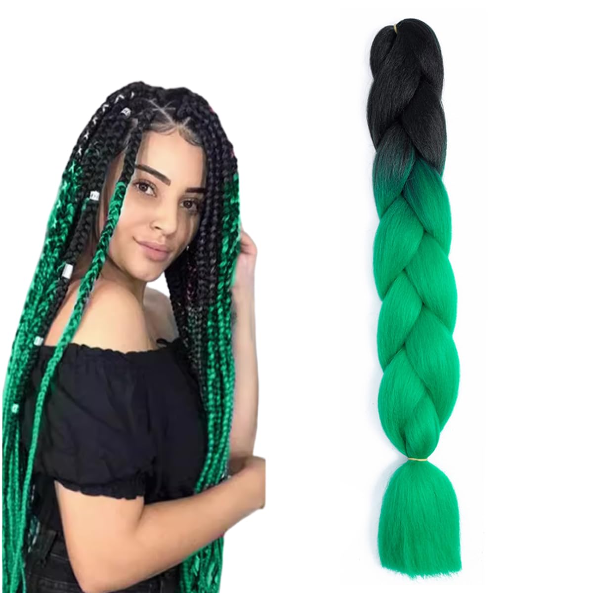 prinfantasy Hair Braids Ombre Hair Extension for Twist Braiding 24 Inch Hair Extensions Braiding GBJF0006，GBBZ054 — image 1
