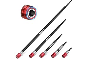 SEDY 5-Piece 2", 4", 6", 12", 17" Extra Long Magnetic Screwdriver Bit Holders, 1/4 Inch Hex Shank Quick Release Extension Adapter, Durable CR-V Steel, Universal Fit for Impact Driver Bits