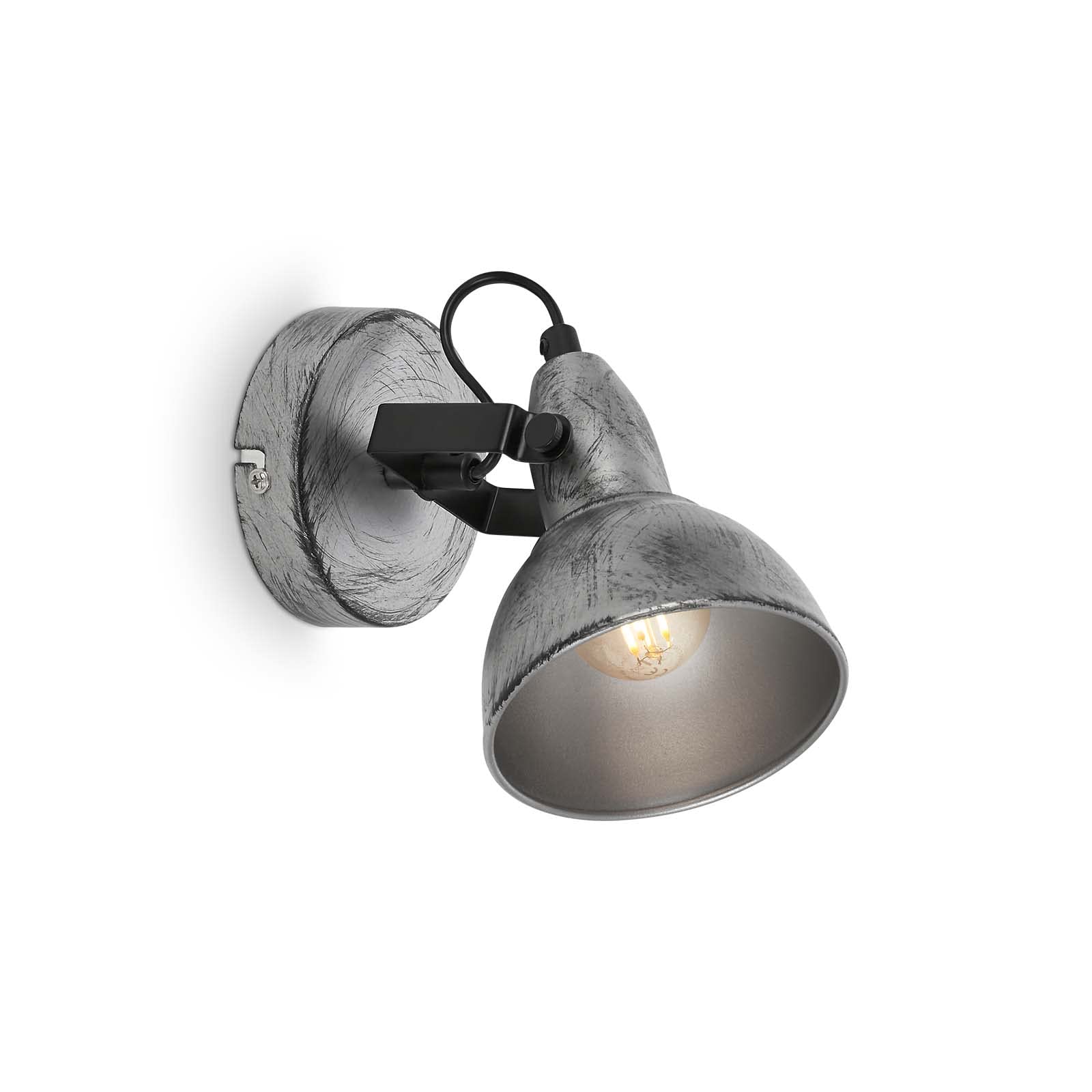 BRILONER Leuchten - Wall Light Vintage Swivelling Wall Spotlight Retro Wall Lamp 1 x E14 Socket Silver Craft 155 x 100 mm