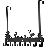 WIEMELIER Over Door Clothes Hanger Shower Room Towel Hook Hanger Over Door Hooks Black 8 Hooks