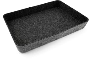 Three by Three Seattle Felt Like It! 13 x 9.5 Inch Felt Tray Drawer Organizer, Fits Standard Letter Size Paper Sheets (Charcoal)
