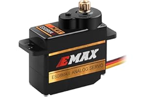 BEFFKKIP ES08MA II RC Servo Micro Metal Gear Servo 12g/ 2.4kg/ Emax Mini servo Axial SXC24 Upgrade Parts High Torque RC Motor for FPV Helicopter Airplane Climbing car Boat Operating Voltage: 4.8V~6.0