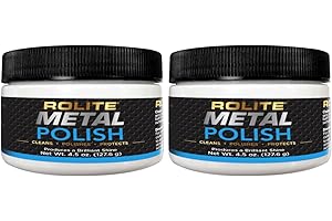 Rolite - RMP45z2PK Metal Polish Paste - Industrial Strength Scratch Remover and Cleaner, Polishing Cream for Aluminum, Chrome, Stainless Steel and Other Metals, Non-Toxic Formula, 4.5 Ounces, 2 Pack