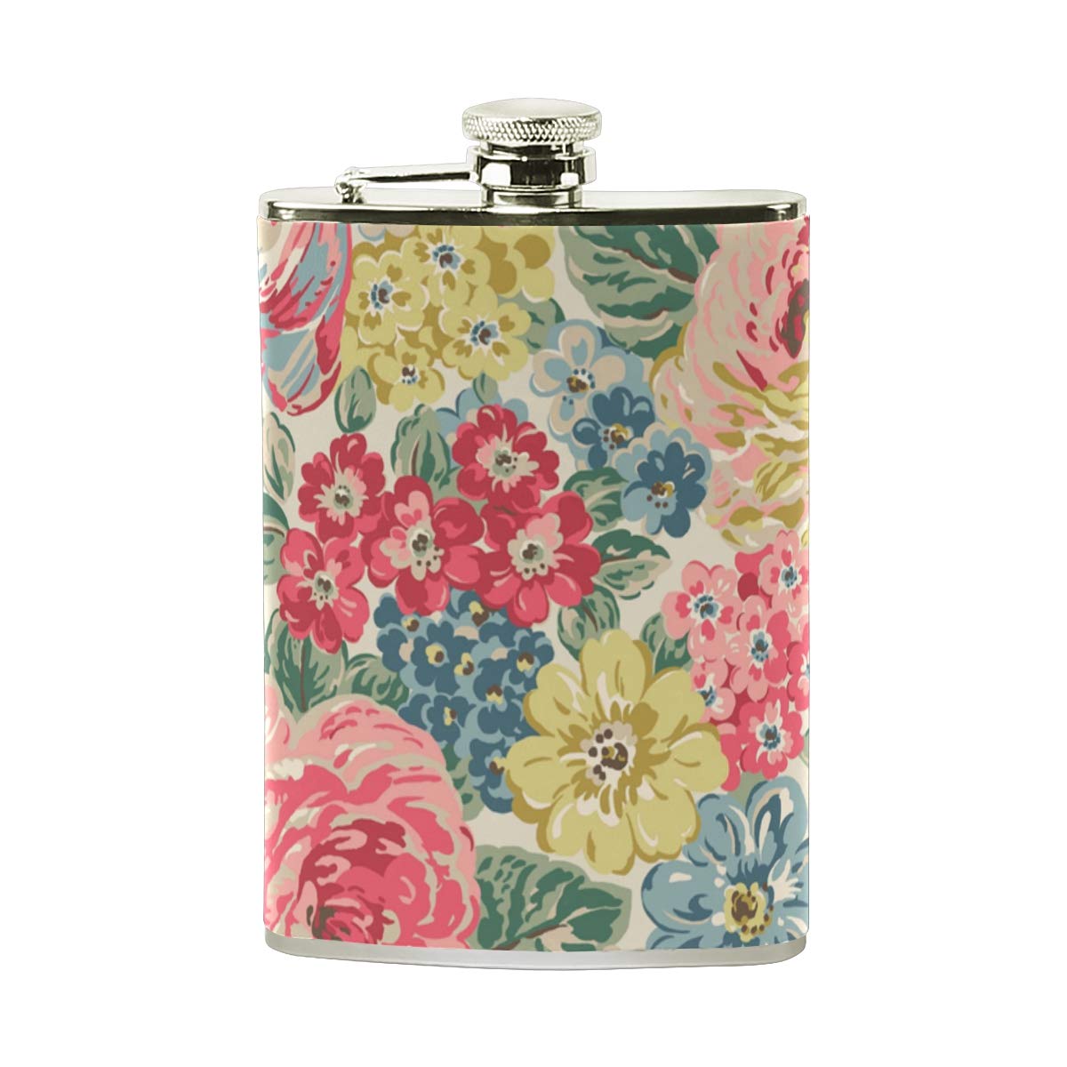 Petaca con dise&ntilde;o floral piel sint&eacute;tica, acero inoxidable, a prueba de fugas COOSUN Orchard