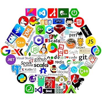 Laptop Stickers for Developer (100PCS)- Programming Stickers of Front-end dev,Back-end Languages Stickers for Software Developers, Engineers, Hackers, Programmers, Geeks, and Coders