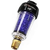 LEMATEC Compressed Air Dryer with Desiccant Filter System - Removes Oil, Water & Moisture for Pneumatic Tools, HVLP Paint Spray Guns - 150 PSI, 22 CFM Flow Rate - 1/4"