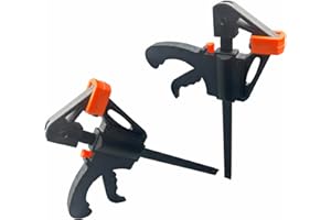 M MIMHOOY 10 Inch Heavy Duty Bar Clamps for Woodworking, Quick Grip Clamps, One Handed Ratchet Clamps & Spreader, Woodworking