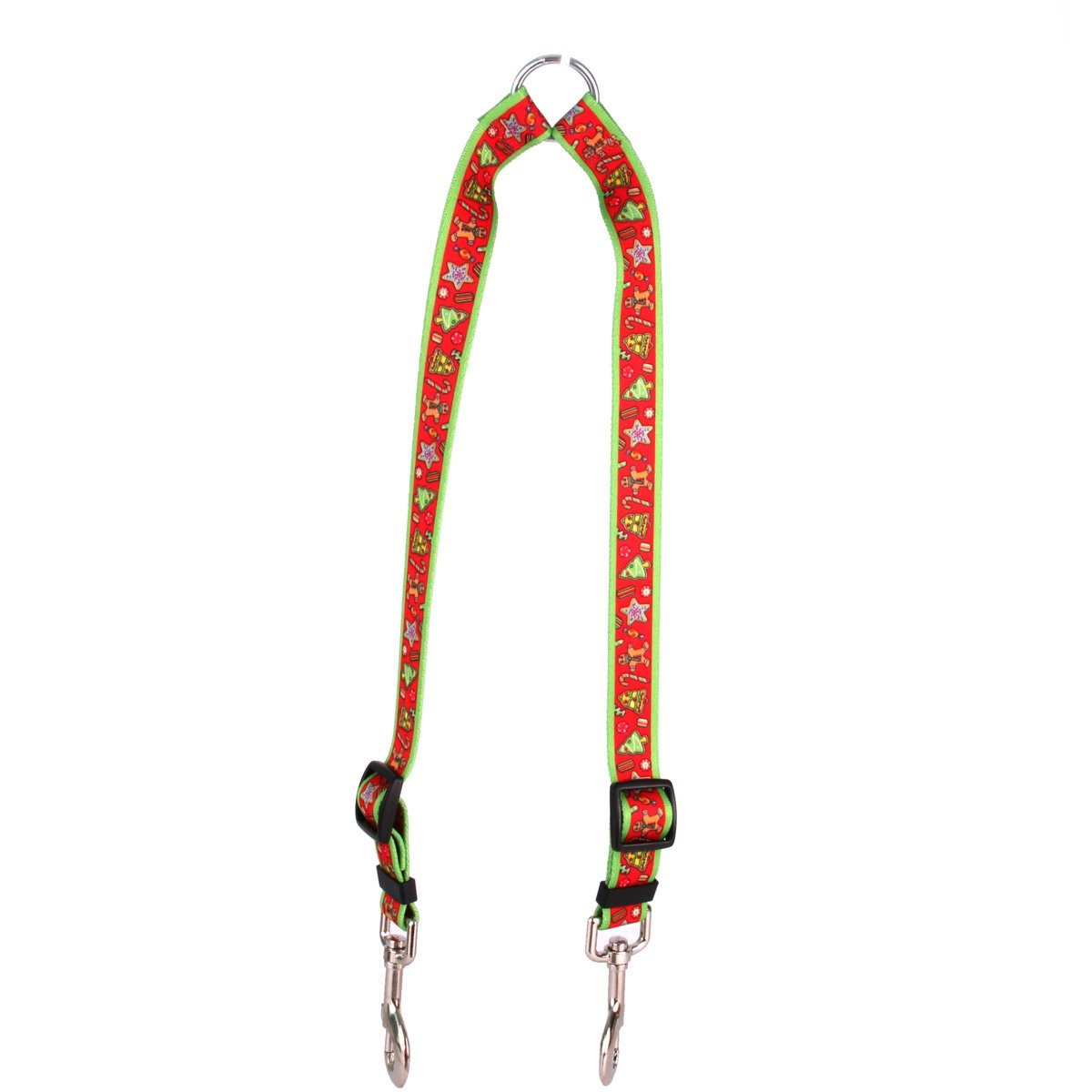 Yellow Dog Design Holiday Treats Coupler Dog Leash 3/8" Wide And 9 To 12" Long, Small