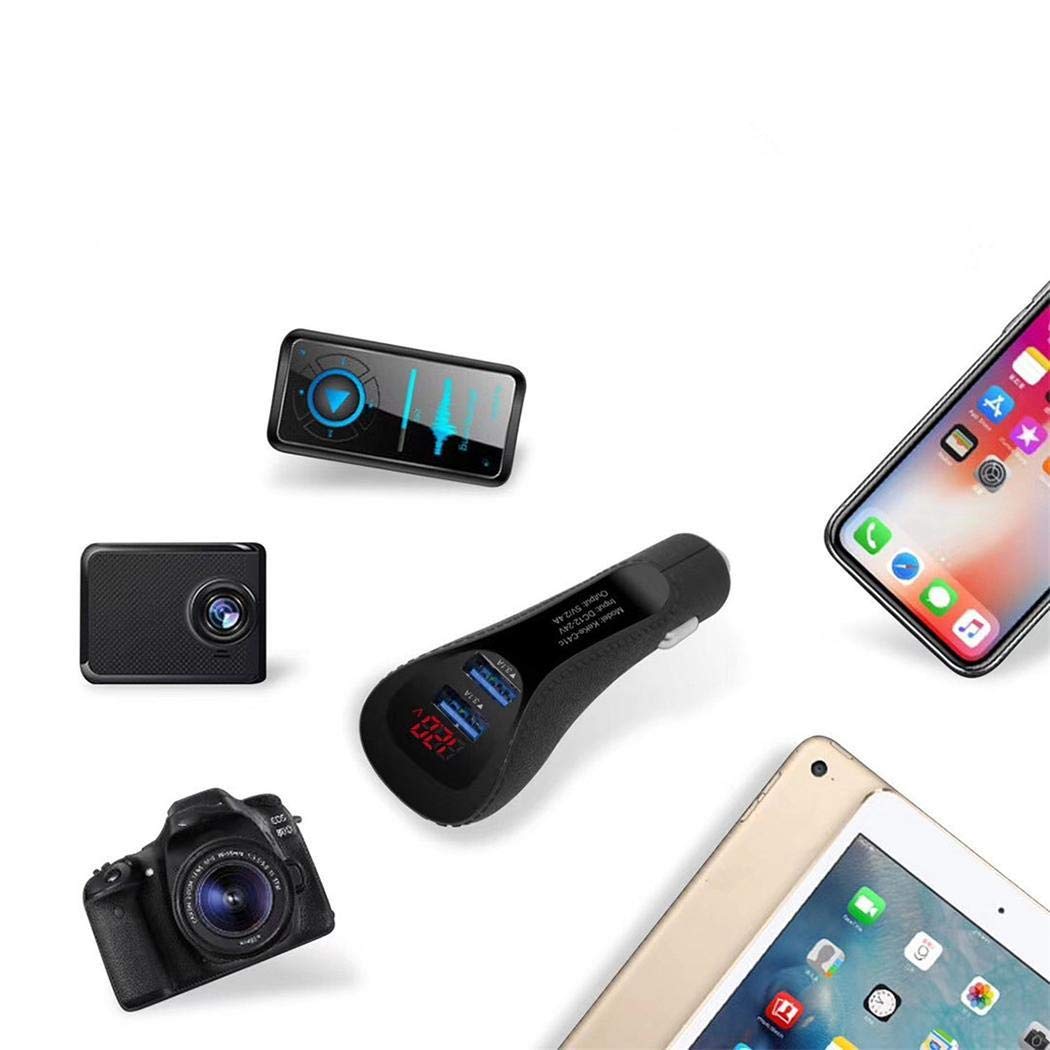 Haonike Cargador de Coche USB Dual portátil de Alta Velocidad Duradero para teléfono móvil Bases de Carga