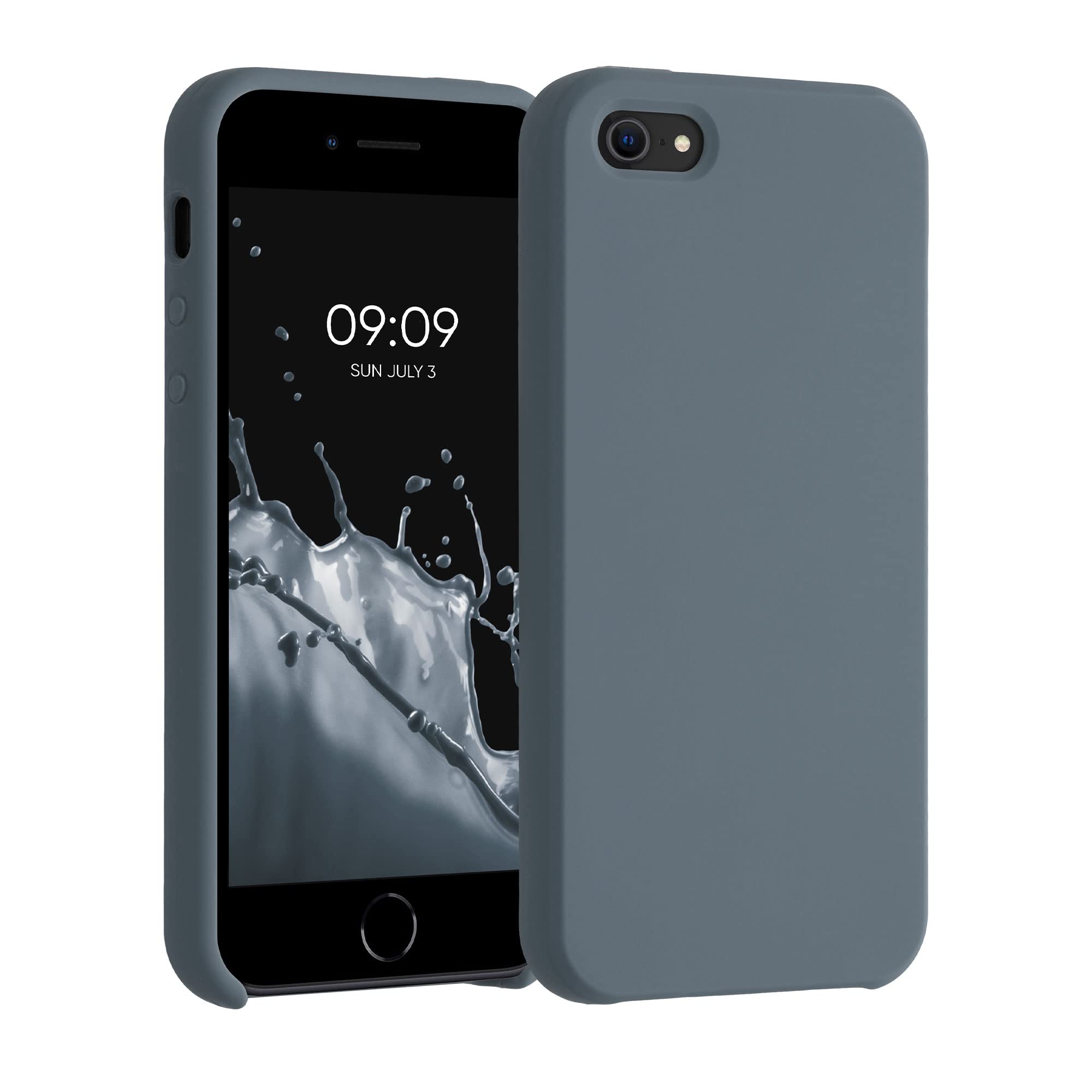 kwmobile Case for Apple iPhone SE (1.Gen 2016) / iPhone 5 / iPhone 5S Case - Soft Cover - Shockproof Silicone - Wireless Charging Dark Slate โ image 1