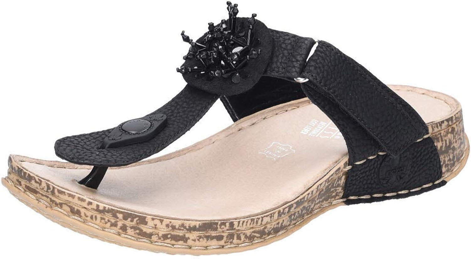 Amazon.com | Rieker Women's 61190-00 Flip Flops, Black (Schwarz 00) | Flip-Flops