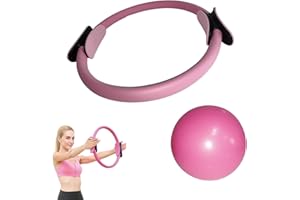 BOALORD Pilates Ring and Ball Set, Pilates Ring Fitness Trainer, Booty Bands Stretching Equipment Pilates Mini Exercise Ball for Legs Arms and Thighs, Workout at Home Workout Equipment Women