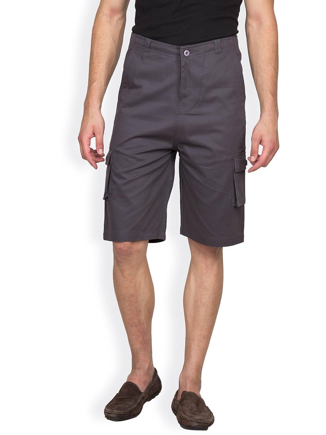 hypernation dark grey color casual three fourth for men