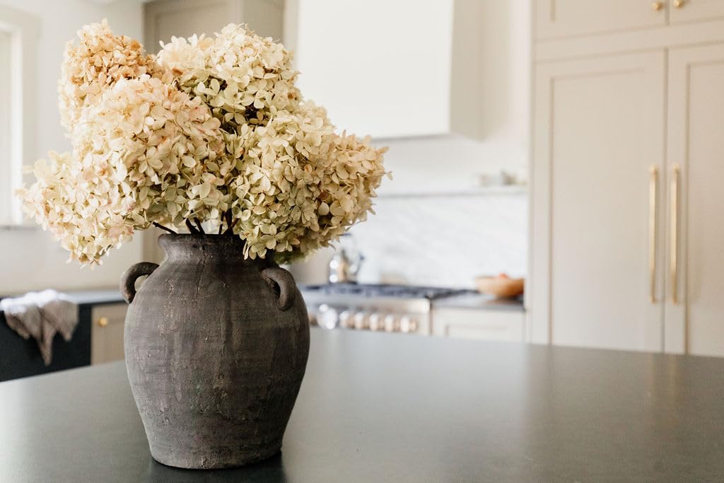 Mulberry Lane Co. Handmade Black Vase - 9.5'' Tall Terracotta Vase, Vintage vase, Black Ceramic vase, Rustic Antique Decor with 3 Ear Design, Wide Mouth, Non-Slip Bottom, Matte Finish for Home Decor - Image 5