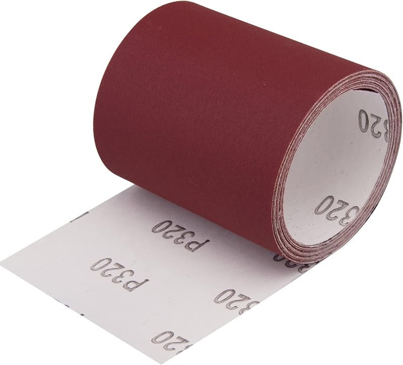 SIQUK 320 Grit Sandpaper Roll 5m x 93mm Aluminum Oxide for Woodwork Automotive