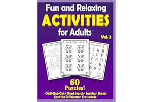 Fun and Relaxing Activities for Adults Volume 3: Puzzles for People with Dementia [Large-Print]