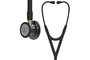 3M Littmann Cardiology IV Diagnostic Stethoscope, 6204, More Than 2X as Loud, Weighs Less, Stainless Steel High Polish Smoke-Finish Chestpiece, 27" Black Tube, Champagne Stem, Black Headset