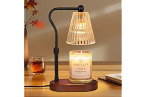 seenlast Lampe chauffe-bougie avec minuterie et variateur d'intensité réglable en hauteur, décoration d'intérieur vintage pou
