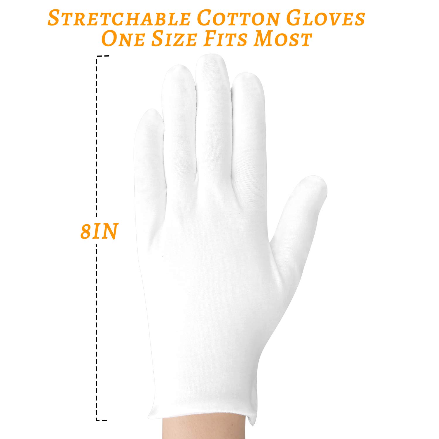 30 Pcs White Cotton Gloves for Eczema Washable Shrink Resistant Cotton Gloves for Men and Women Stretchable Breathable Cloth - Image 5