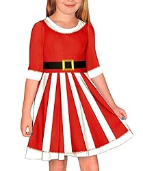 Remimi Girls Christmas Dresses Casual Cotton Swing