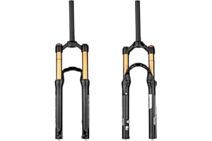 BOLANY 20/24inch Bike Suspension Air Fork 28.6mm(1-1/8inch)*220mm Thread-Less Straight Steerer 9mm Disc Brake Version MTB Front Fork 100/135mm Travel
