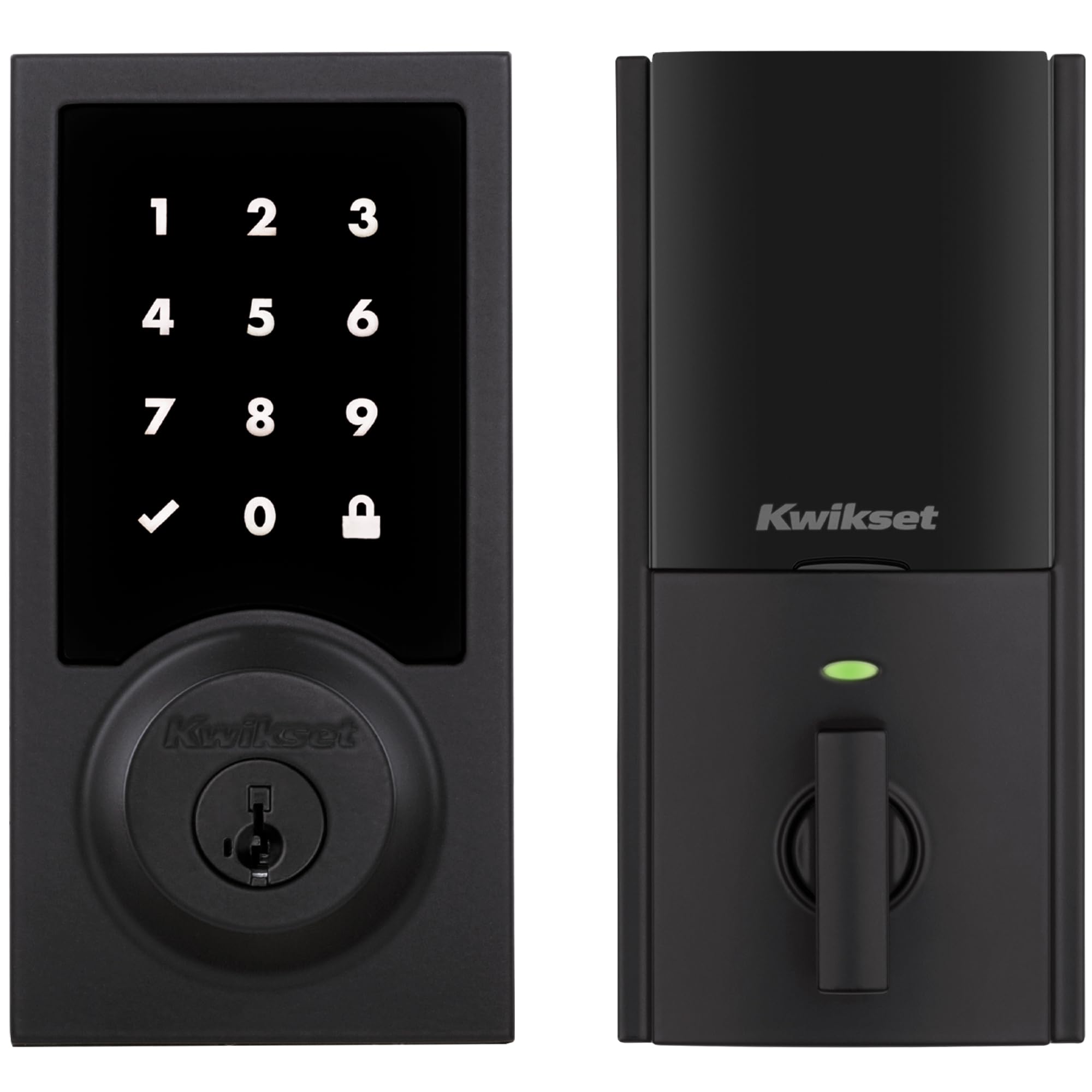 Photo 1 of Kwikset HomeConnect 918 Contemporary Z-Wave Long Range Enabled Touch Screen Lock Works with Ring Alarm, Samsung SmartThings Hub Required, Sold Separately in Matte Black