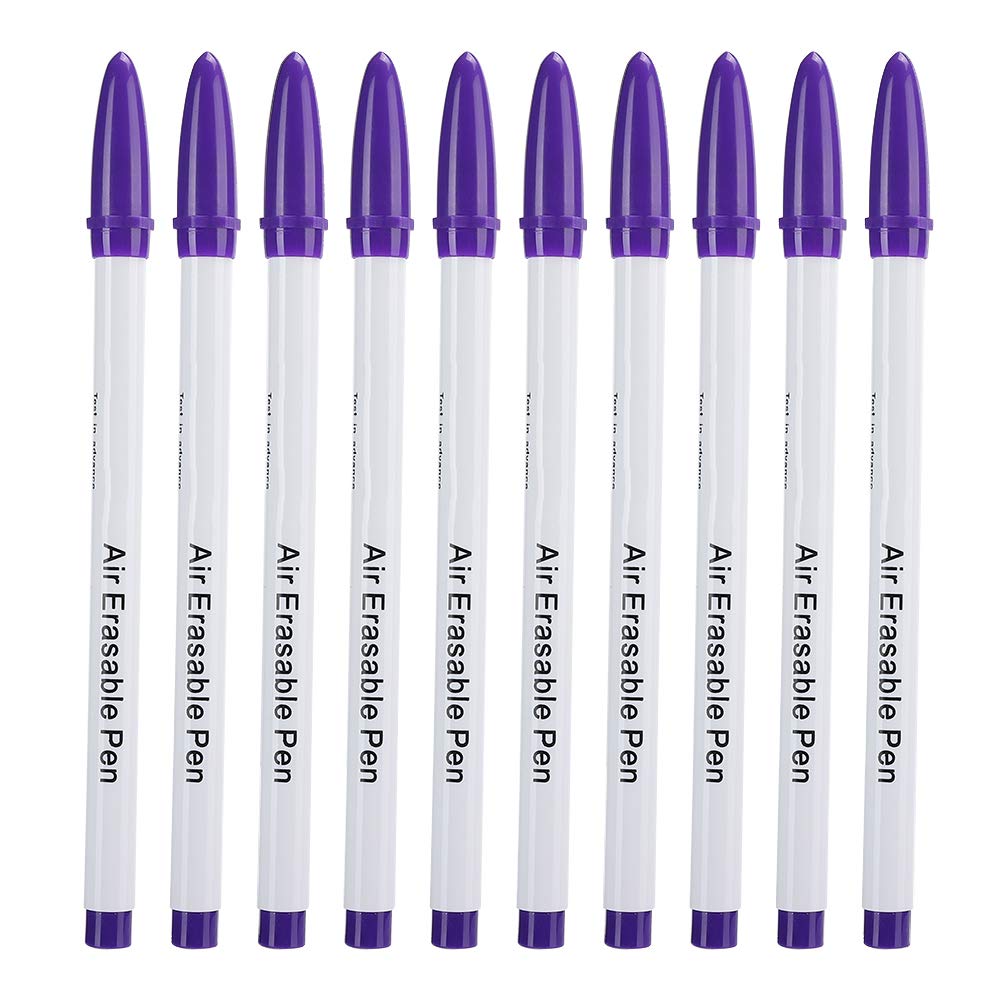 Stitching10Pcs Disappearing Ink Fabric Marker Pen Thick Head Purple Air Erasable Pen for Cloth and Fabrics Sewing for Cloth and Fabrics Sewing, Stitching Other Sewing Embroidery Supplies