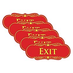 Designer EXIT Sign - Red/Yellow - Medium