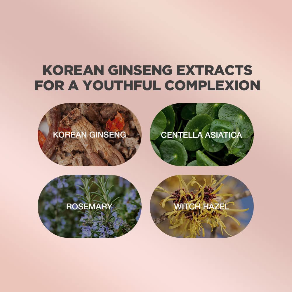 Ginseng Face Cream | Advanced Ginseng Radiance Face Cream | Korean Face Cream | Ginseng Face Cream with 54% Korean Ginseng Extracts | Ginseng Face Cream with Skin Rejuvenating Complex | Korean Ginseng Face Cream Formulated with Ginseng Serum | Korean Ginseng Eye Cream for Sensitive and All Skin Type | Formulated with Korean Ginseng, Centella Asiatica, Rosemary and Other Natural Ingredients | Use w