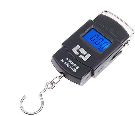 DeoDap Electronic Heavy Duty Portable Fishing Hook Type Digital LED Screen Luggage Weighing Scale 50 KG / 110 LB (Black)