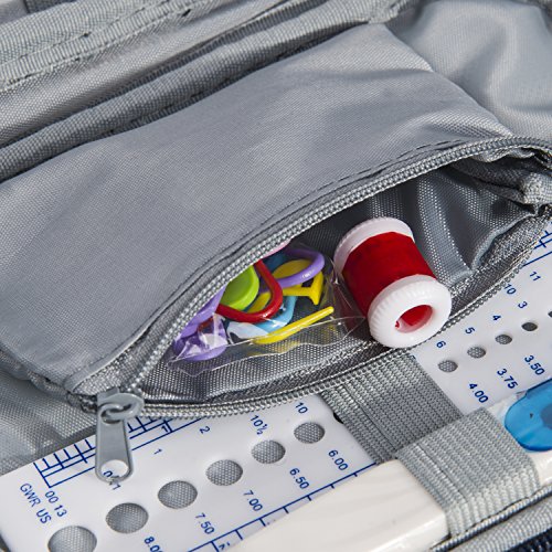 Crochet Hook Case, Organizer Zipper Bag with Web Pockets for Various Crochet Needles and Knitting Accessories