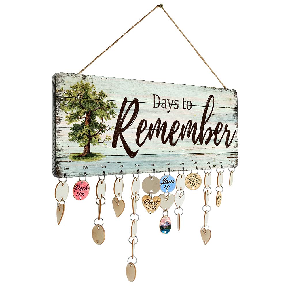 Photo 1 of Grandma Gifts - DIY Wood Family Birthday Reminder Calendar - Days to Remember - Hanging Board for Important Dates Tracker Home Decorative Plaque Sign