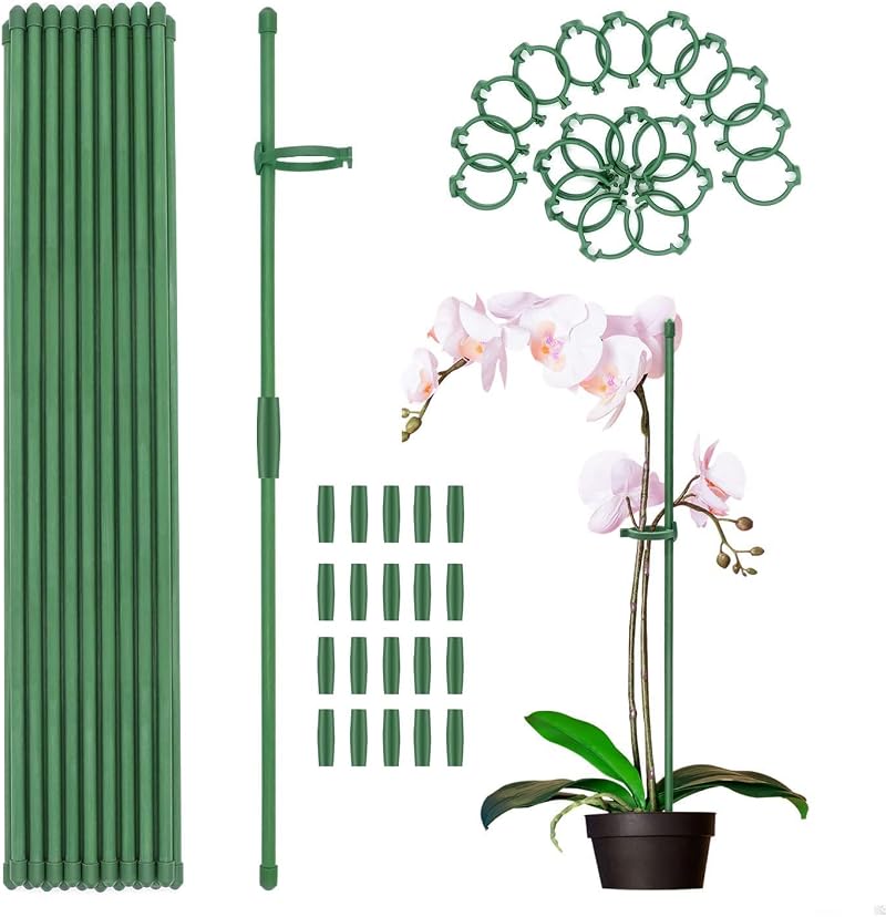 MEEYUU 20Pcs Plant Stakes 60cm Support Sticks for Indoor Outdoor Plants