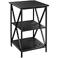 Convenience Concepts Tucson End Table with Shelves, Black/Black