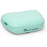 Sea to Summit Aeros Premium Inflatable Pillow, Regular, Cabbage | Ultralight inflatable travel pillow with a memory foam top layer and soft stretch-knit exterior brings comfort anywhere