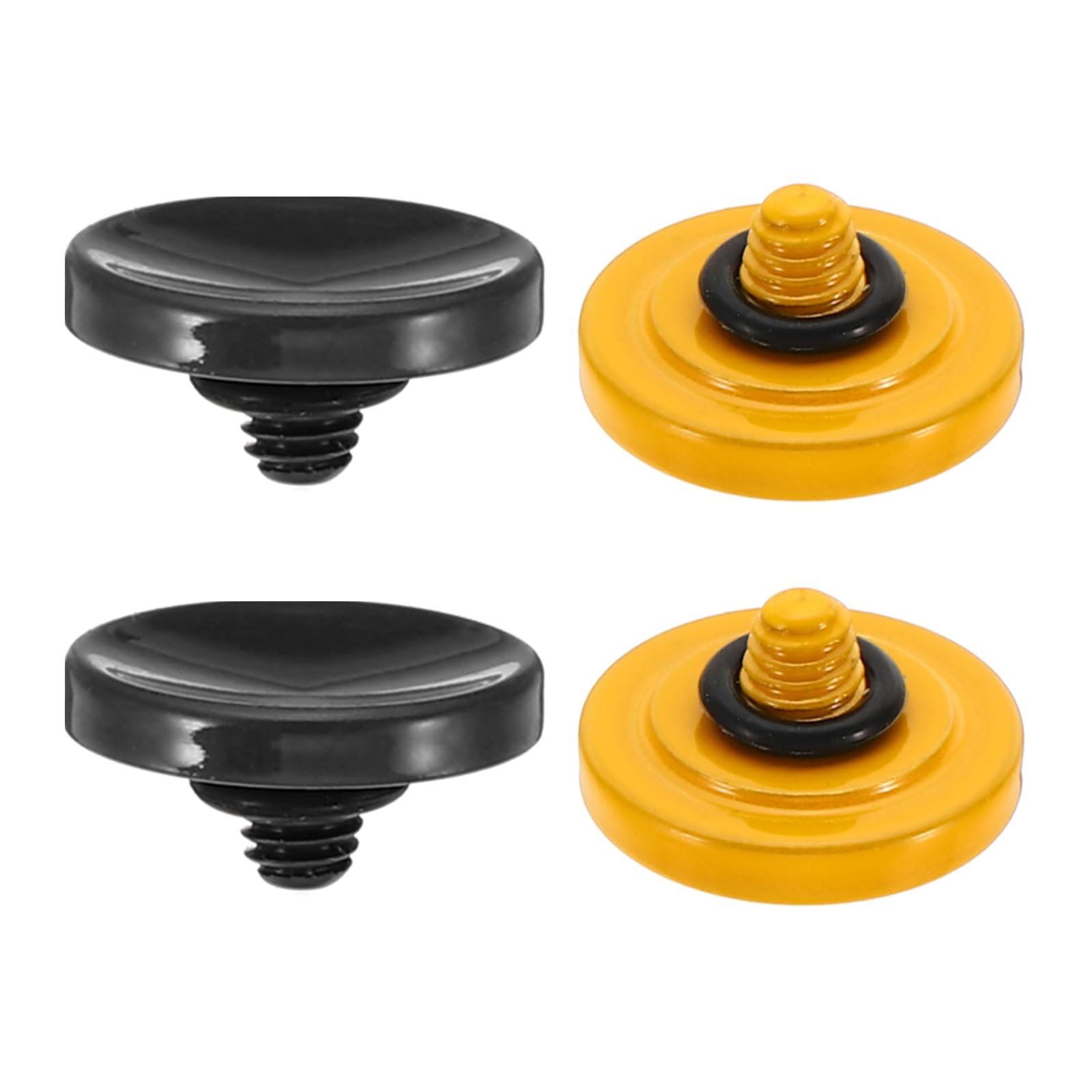 PATIKIL Camera Shutter Button, 2 Pack Soft Shutter Release Button Pure Copper Camera Button Concave Suitable for Nikon for Fujifilm for Leica DSLR/SLR Camera, Black Yellow