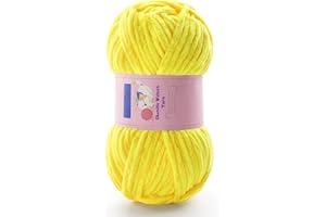 MOOASKE Chunky Yarn for Crocheting - Chenille Yarn for Knitting - Bulky Blanket Yarns for Crocheting Blankets Amigurumi Craft Hat Shoes, Plush Fluffy Soft Yarns 71 yds/3.5 oz Each Skein(Chicken Yellow)