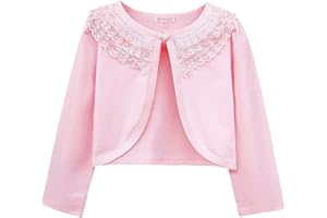 QPANCY Girls Shrugs Lace Bolero Long Sleeve Cardigan Party Church Dress Cover Up