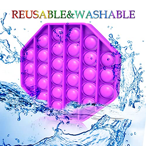 Runlycan Push Pop Bubble Fidget Sensory Toy, Push Pop Fidget Toy, Sensory Fidget Toys Poppers Autism Special Needs Stress Relief Silicone Pressure Relieving Squeeze Toys for Kids Adults