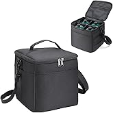 QYILUARE Heavy-Duty Water-Resistant 1 lb Propane Tank Carry Bag with Padding | 4 Cylinder Camping Gas Cylinder Storage Bag with Adjustable Strap, 3-Side Pockets & Detachable Dividers