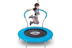 ALTLER 36-Inch Kids Trampoline for Toddlers, Portable Recreational Children with Handle and Safety Padded Cover, Mini Trampoline Indoor or Outdoor Jump Sports, Max Load 220 LBS, Blue